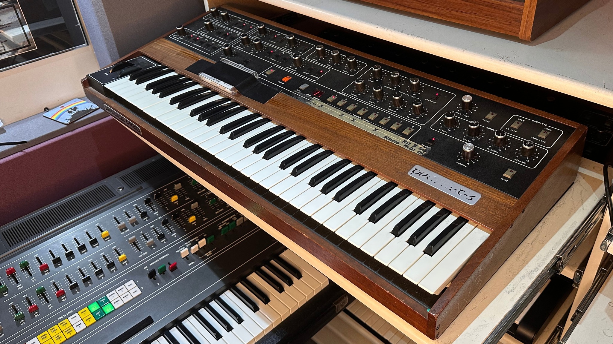 Sequential Prophet-5 and Roland Juno-106 at Greystoke Studio