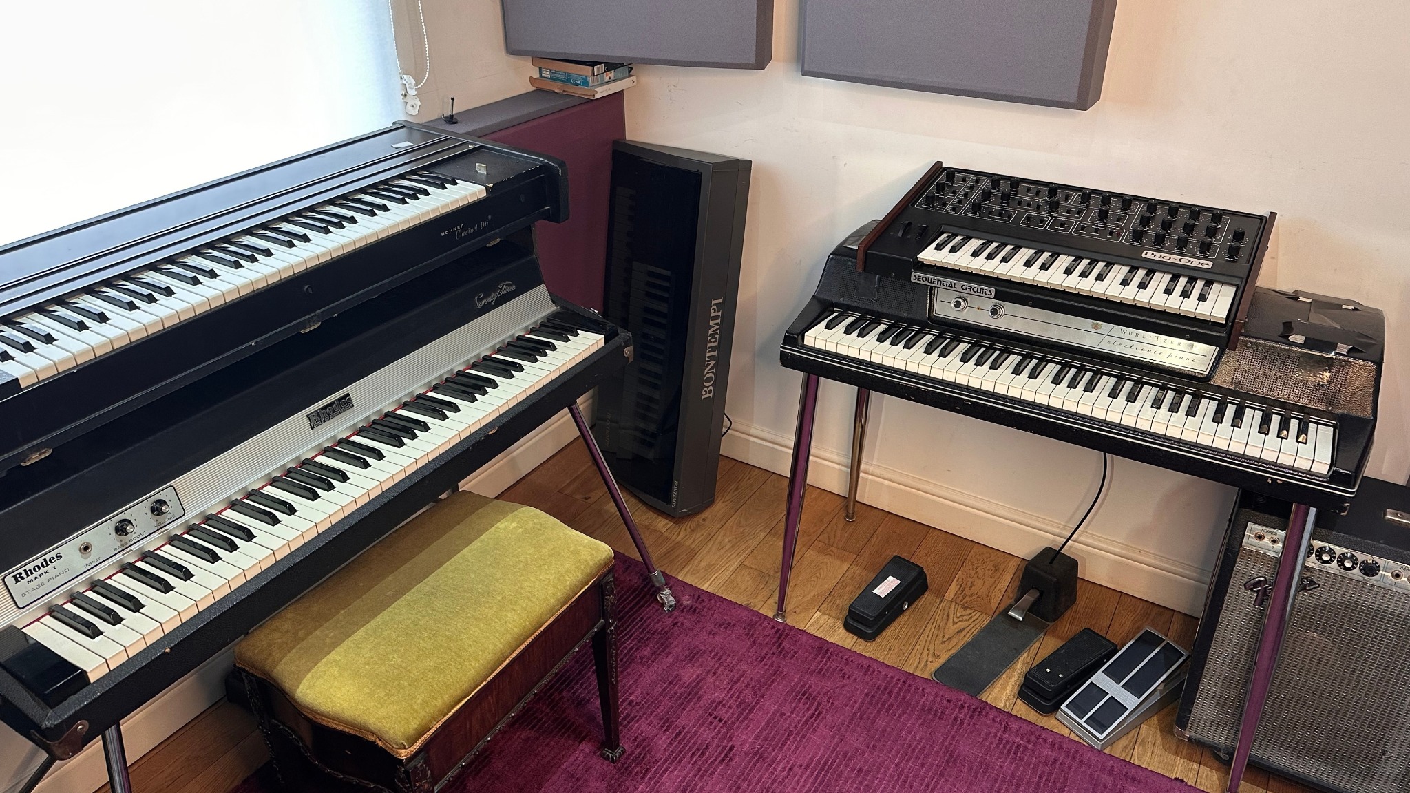 Fender Rhodes, Hohner Clavinet and vintage keyboards at Greystoke Studio